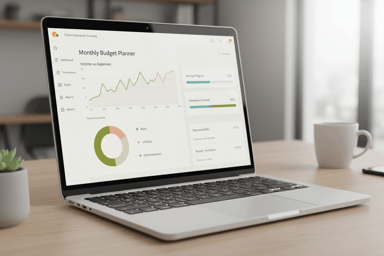 Monthly Budget Planner | Simple Money Management System (Interactive HTML Dashboard – Digital Download)