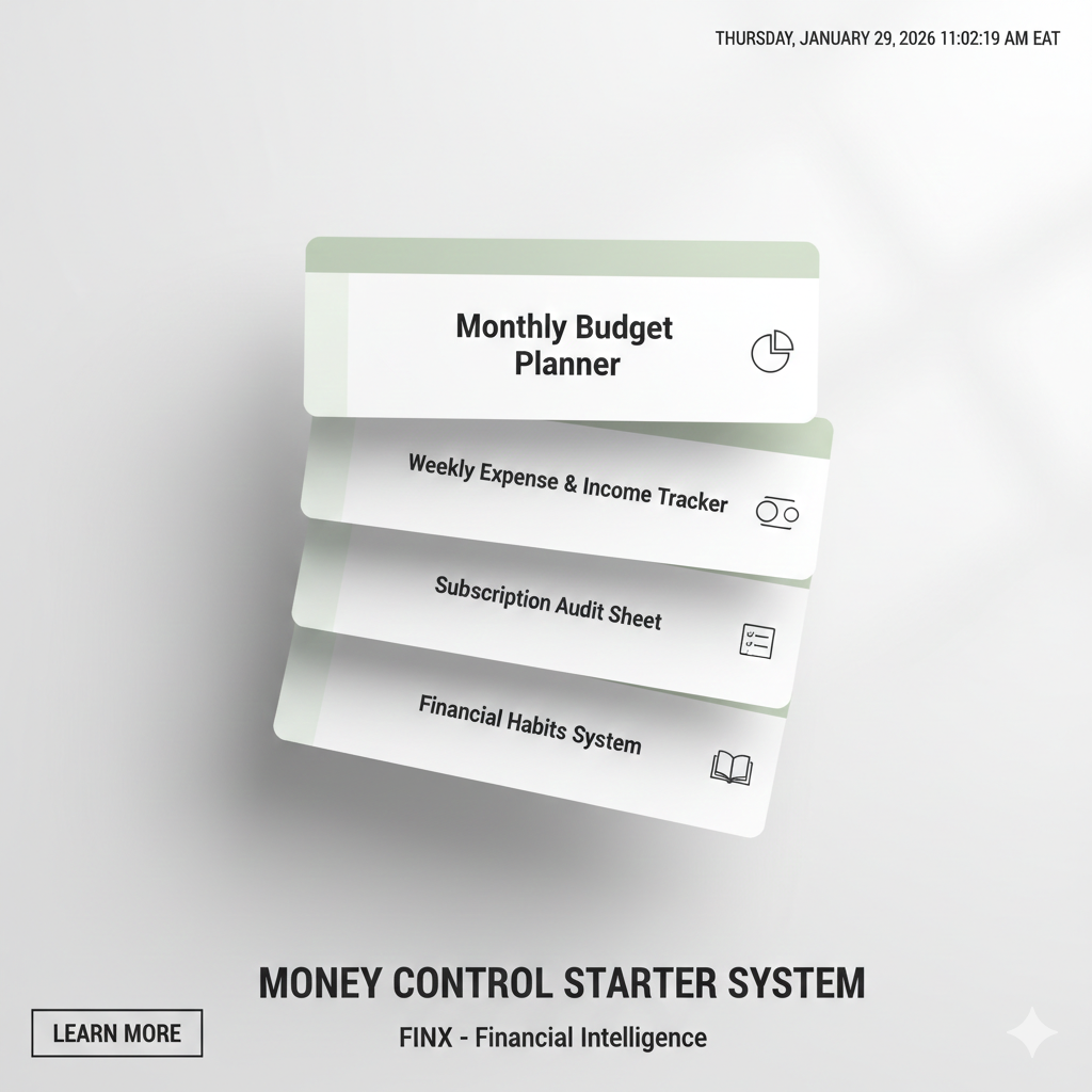 Money Control Starter System – Beginner Budget Planner & Expense Tracker Bundle