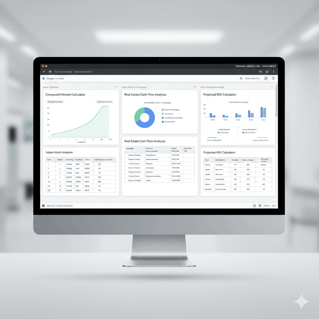 Investment Calculator Suite – Smart Compound Interest, ROI & Real Estate Analysis (Google Sheets | Instant Download)