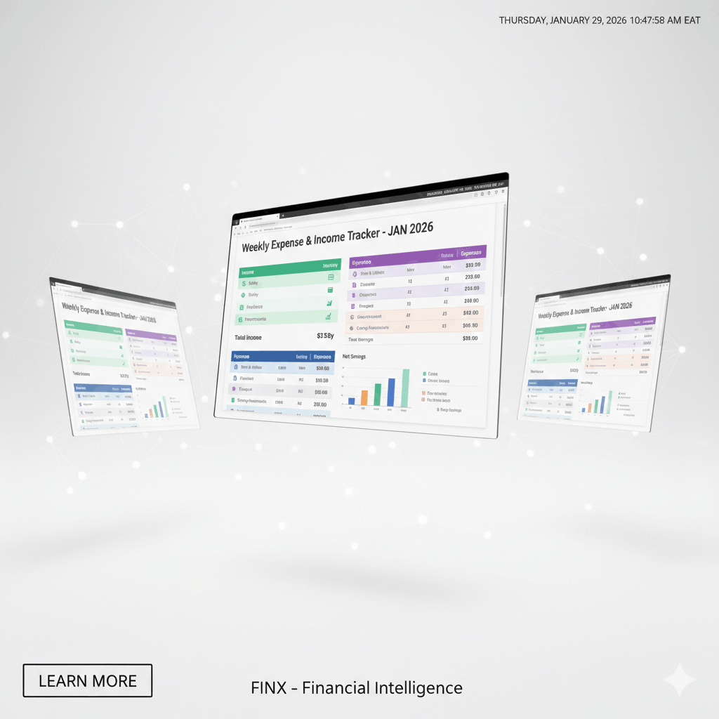 Weekly Expense + Income Tracker (Google Sheets) – Simple, Smart & Aesthetic Budgeting Tool
